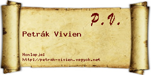 Petrák Vivien névjegykártya